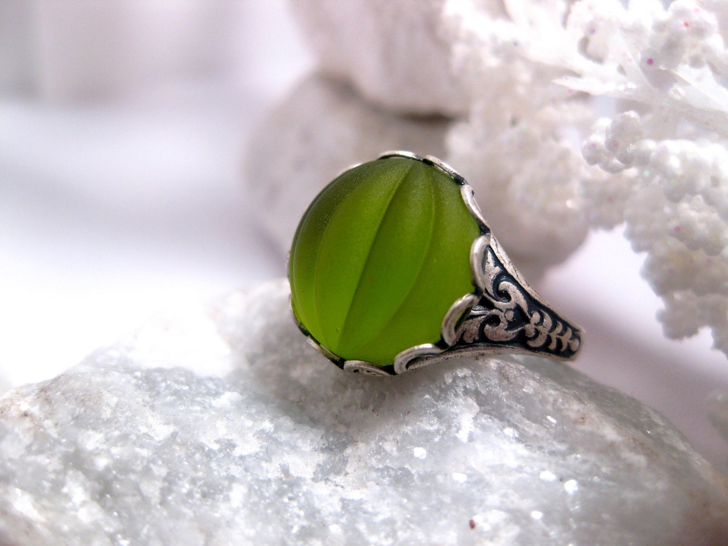 Green With Envy Gothic Ring