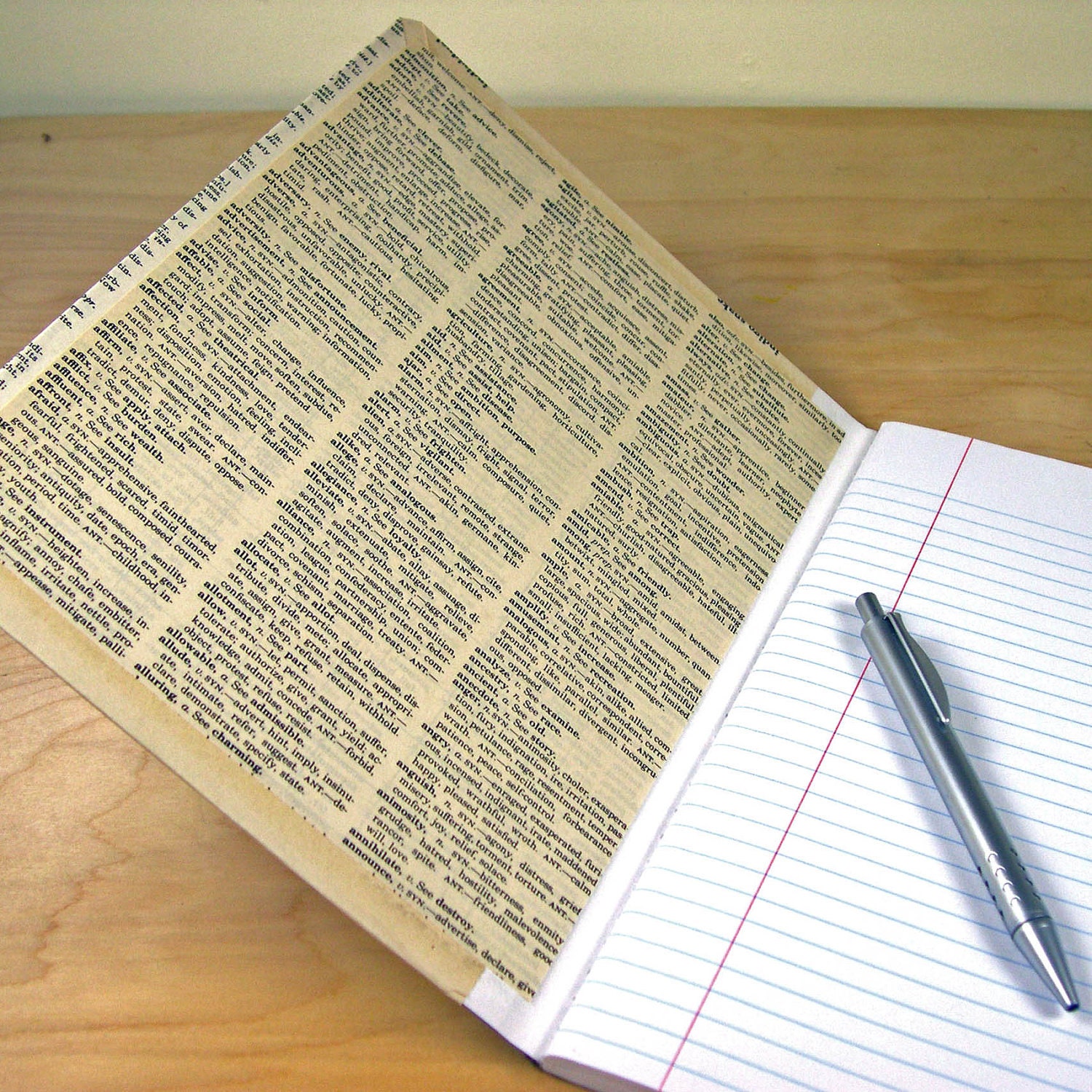 Diary Journal with Inspirational Quotation on a Dictionary Page