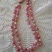 Vintage Necklace double pink pearl swirl beads