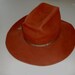 Vintage Cowboy Hat Country western orange coral  wool felt  USA made