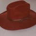 Vintage Cowboy Hat Country western orange coral  wool felt  USA made