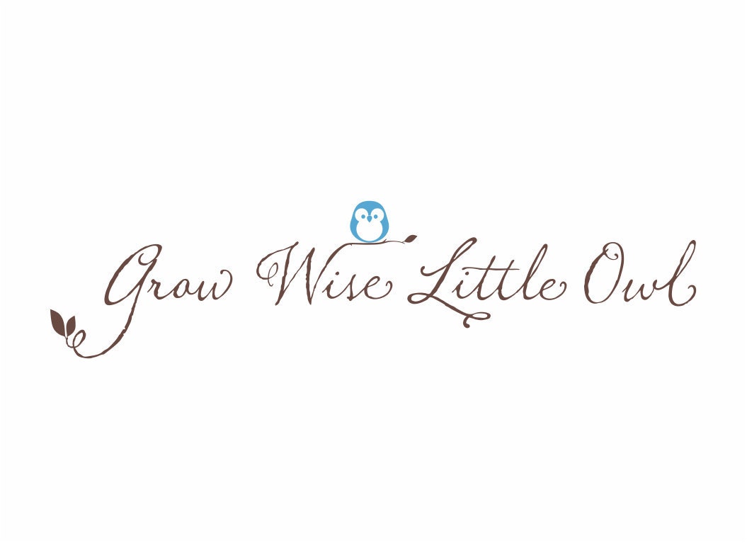 Grow Wise Little Owl Wall Decal - Vinyl Wall Decal for Baby Nursery Boy or Girl Room 9"H x 36"W Wall Art FS096