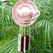 Vintage Red Transferware Stained Glass Suncatcher Wind Chime