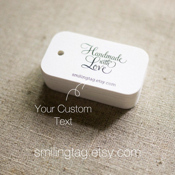 Handmade with Love Personalized Gift Tags - Wedding Favor Tags Thank you tags Hang tags Wedding Gift Tags - Set of 40 (Item code: J270)