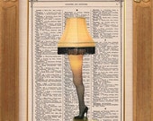 The Christmas Story Leg Lamp Buy 2 Get 1 FREE - Vintage Dictionary Print Vintage Book Print Page Art Upcycled Vintage Book Art - TheRekindledPage