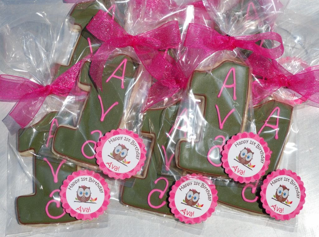 Look Whoo's Turning One 1st Birthday Party Owl Cookies