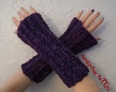 Fingerless Purple and Blue Arm Warmers