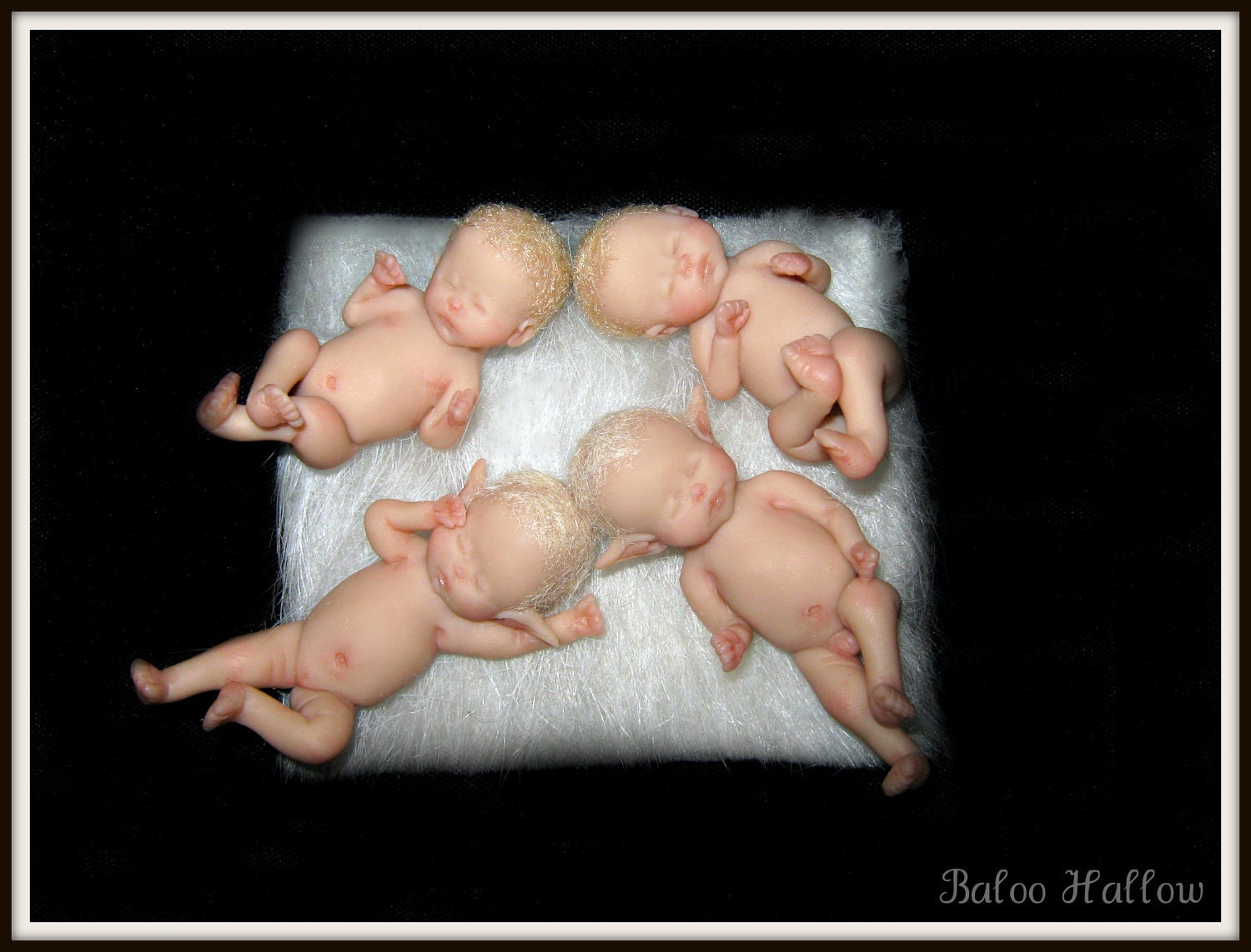 Custom Hand-Sculpted OOAK Baby or Elf / Miniature 1/12 scale Polymer Art Doll /