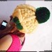 yellow  and green  Hand Knit Hat Chunky Knit Autumn Accessories Winter Accessories Fall Fashion