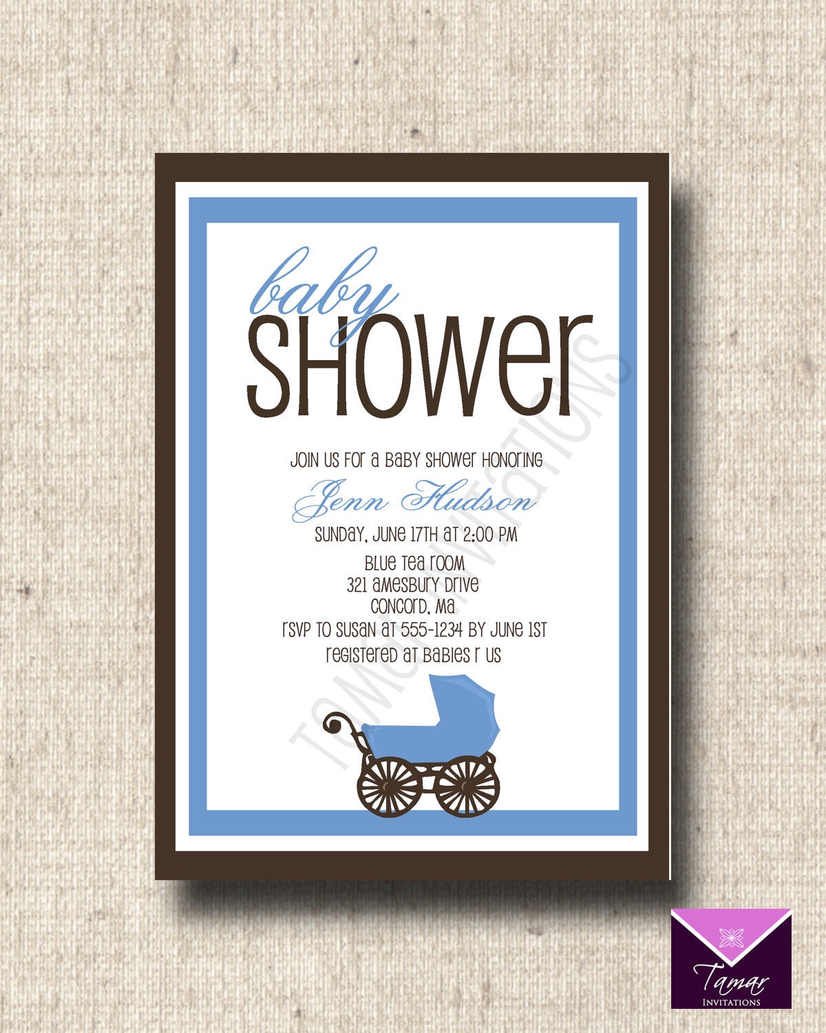 Printable Baby Shower Invitation - Modern Stroller Il_570xn