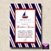 Printable Baby Shower or Birthday Invitation - Nautical Sailboats and Anchors