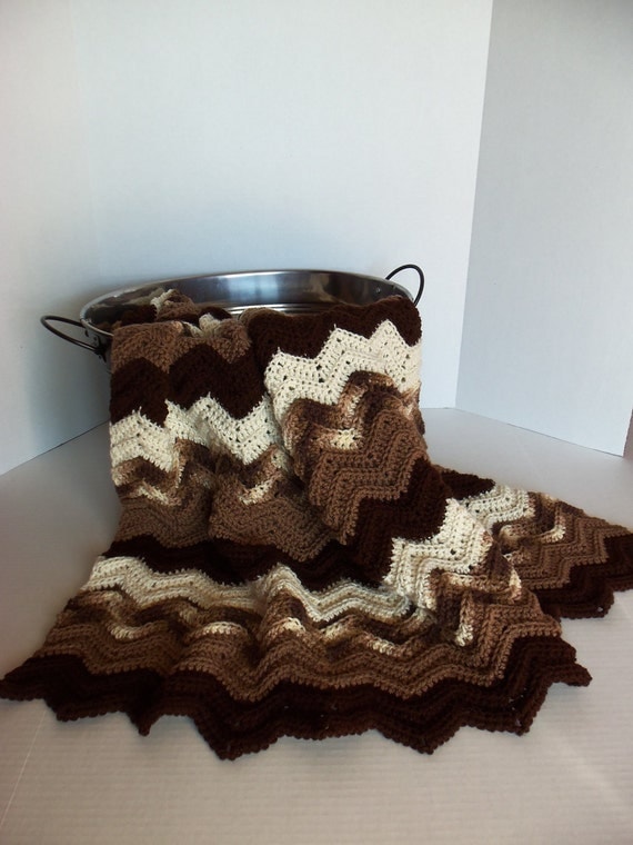 Classic Ripple Throw Afghan - Browns