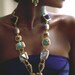STATEMENT NECKLACE-SemiPrecious Minerals and Stones multi color Necklace-Wearable Art by Pauletta Brooks