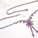 RESERVED Vintage Purple Rhinestone Necklace/Choker - Center Flower Drop