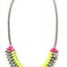 Neon Yellow and Neon Pink Hand-painted Crystal Necklace