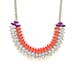 Neon Orange and Neon Purple Hand-painted Crystal Necklace