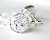 Florida Map Cufflinks Black and white - vintage antique map - Keepsake gift for wedding day, birthday or fathers day
