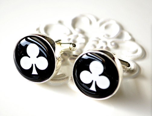 Clubs Cufflinks - keepsake gift for men, groomsmen, groom or card player