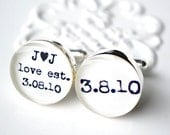 Love established custom cufflinks - vintage typewriter print wedding day keepsake jewelry