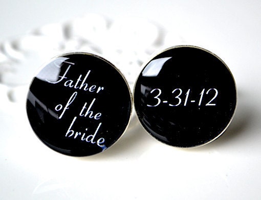Custom cufflinks - father of the bride and custom date cuff links - mens accessories handmade in the USA
