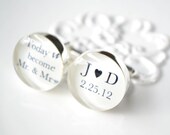 Today we become Mr and Mrs personalized date cufflinks -  keepsake gift for the groom groomsmen father of the bride on wedding day