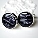 RUSH Groom Cufflinks - Custom script word cuff links for your wedding day - black and white hand crafted in the USA