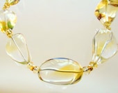Chunky Golden Citrine Beaded Necklace, Designer Quality, Gold Filled, Semi Precious Gemstone, Unique, Elegant