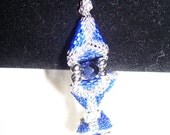 Royal Blue and Silver Geometric Triangle Bracelet