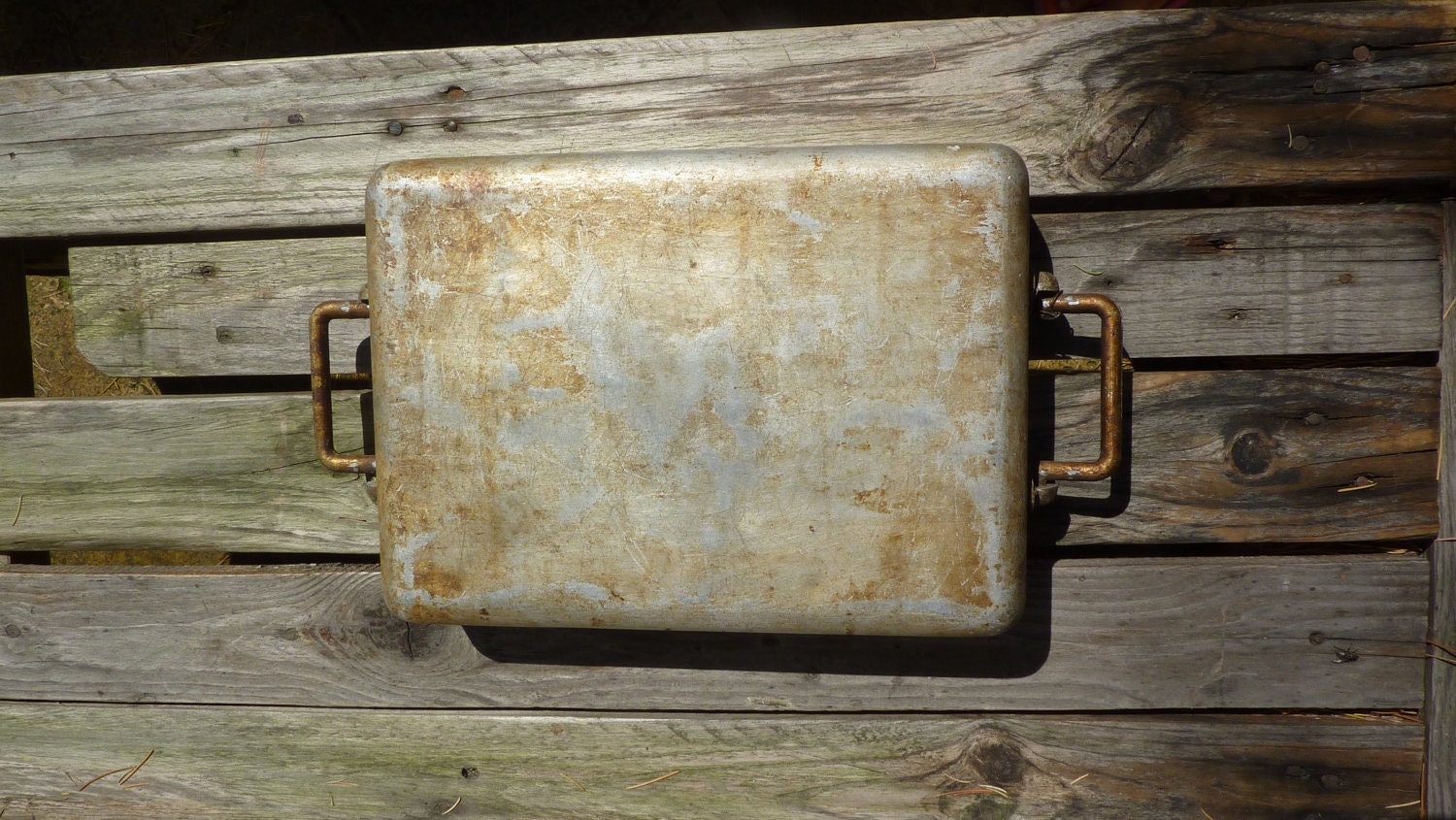 RESERVED Cottage Chic Lamp Don't Die Wondering Ambient Insight Light Up Cycled Vintage Aluminum Baking Pan for Wall or Shelf