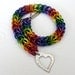 Rainbow chain maille bracelet Full Persian weave
