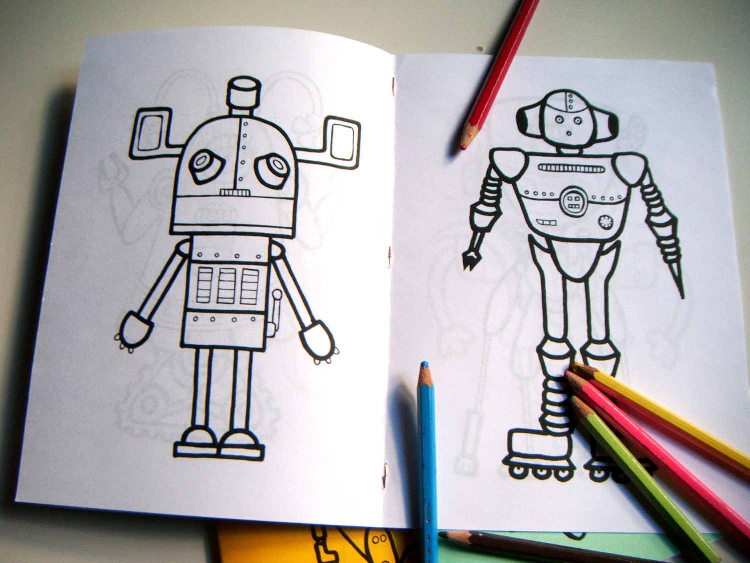 Robots. Printable Coloring Book