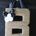 The Original Monogram Wreath seen on Pinterest.  Shabby Chic. Custom felt or book page roses.