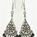 Black Czech Silver Earrings Vintage Look