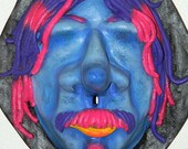 Clay Mask - Funky Mr. Blue - Decorative Sculpture