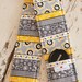 DSLR Camera Strap Cover- lens cap pocket and padding included- Modern Gray & Yellow Striped