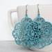 Turquoise Wooden Lace Dangles