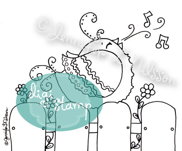 Digital Stamp - Song Bird - digistamp