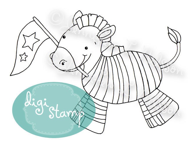 Digital Stamp - Zippy the Zebra - Tallulah's Circus