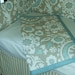 Custom Design Crib Set Quilt Bumper and Skirt / Grey White / Nuetral / Toddler Bedding