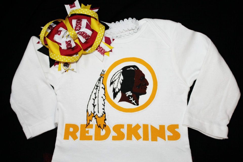 Red Skins Football Onesie and Bow