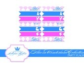 Alice In Wonderland Inspired Party - Printable Party Flags