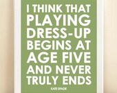 Green "Dress Up" print poster