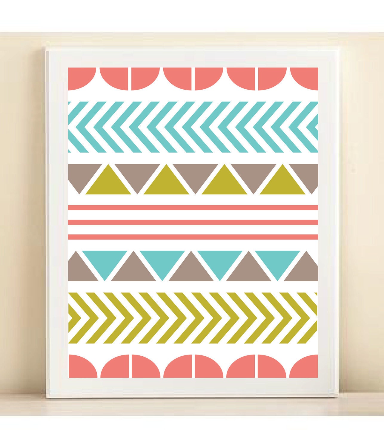 Pink, Turquoise, and Lime Tribal poster