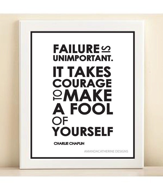 Charlie Chaplin Quote print poster
