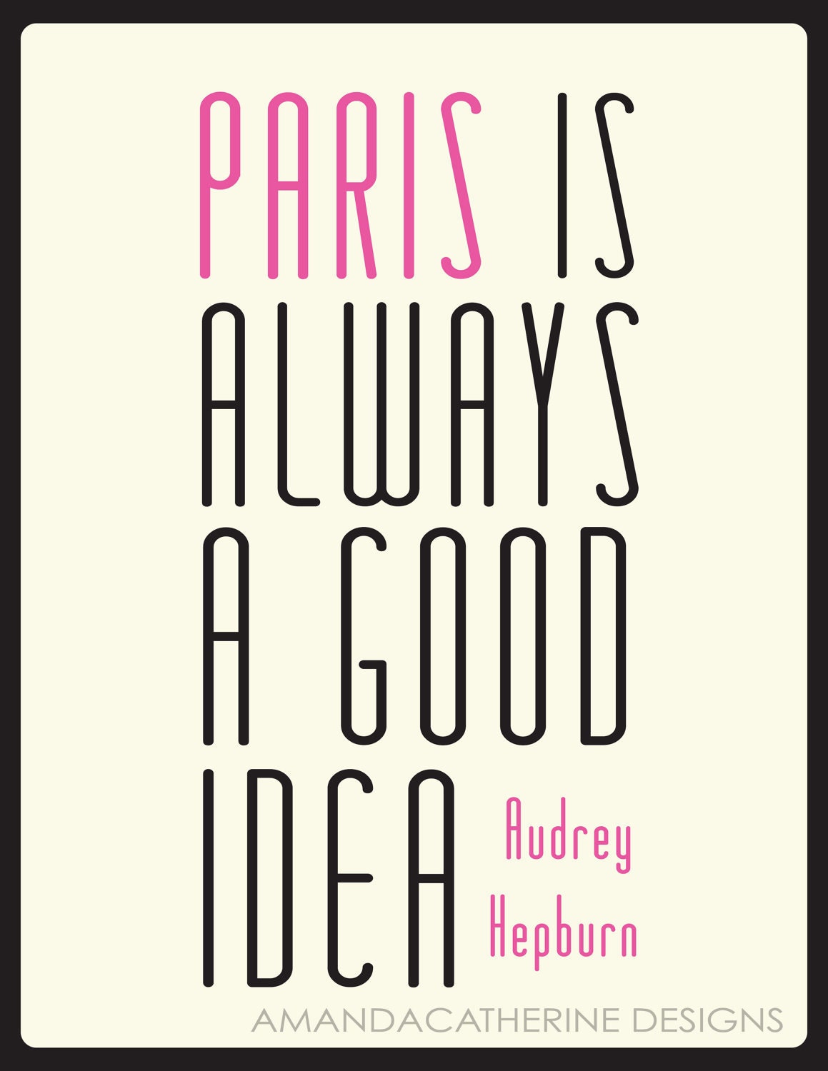 Audrey Hepburn 'Paris is Always a Good Idea' print poster
