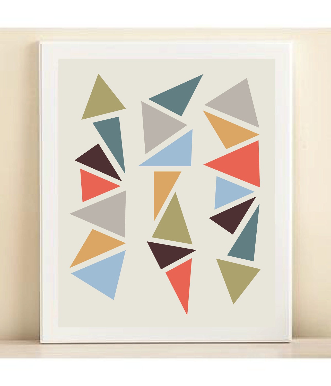 Small Geometric Triangles print poster