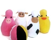 Farm Animal Plush Bowling Set