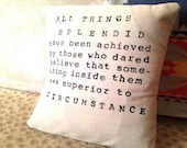 Quote Pillow - Handmade Natural Linen Pillow Cover