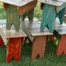 Reclaimed Bead Board Small Wooden Bench Outdoor Furniture Home Decor Rustic