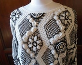 Crochet lace top, white and black, for any occasion You want to use .